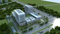 upgrade 3d hospital exterior, landscape design, front elevation, master plan,cgi