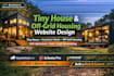 design tiny house, container home, off grid housing website with schema pro