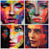 do expressive colorful abstract portraits