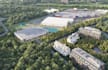 redevelop 3d mixed use campus, urban greenery design, real estate cgi rendering