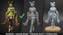 convert 2d image drawing into 3d model stl files for toys products, 3d printing