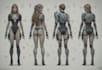 create scifi or cyberpunk character concept art