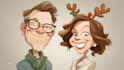 draw christmas cartoon caricature