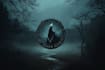create a mysterious atmospheric logo with dark, ethereal aesthetics