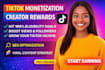 do complete tiktok monetization organically in creator rewards program account