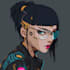 create scifi or cyberpunk character portrait art