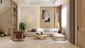 do architectural modern drawing and living room 3d design