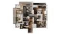 do isometric 3d floor plan, interior and exterior render