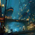 draw a cyberpunk futuristic city art