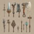 draw custom fantasy dnd weapons art and props