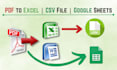 convert PDF or scanned documents to excel, CSV or google sheets
