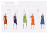 fashion design and clothing technical flat sketch