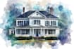 paint watercolor house portrait