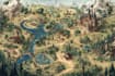 create a unique fantasy land map in a hand drawn style
