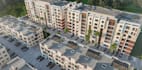 buildup cgi residential block, urban amenity development, old exterior remodel