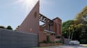 revamp 3d duplex exterior, brick wall facade, driveway design, balcony render