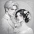 draw a cute cartoon couple portrait