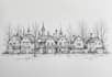 sketch houses and buildings