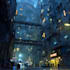 do cyberpunk sci fi futuristic city illustration