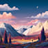 illustrate beautiful flat landscape illustration art