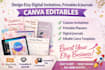 design etsy digital invitations create etsy printables journal canva editables