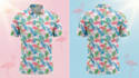 create unique sublimation golf polo tshirt pattern design and 3d mockup