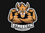design mascot strength training logo