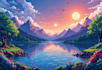 create a pixel art wallpaper or background