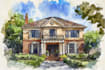watercolor a house portrait