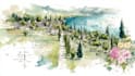do custom watercolor wedding map