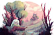 draw a fantasy illustration in a definite style