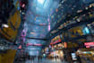 do cyberpunk sci fi futuristic city illustration