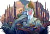make a fantasy illustration in a definite style