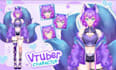design an advanced rigging live 2d vtuber model in anime art style