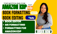 amazon kdp book formatting, kdp book editing, amazon KDP book cover design
