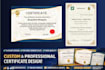 design professional certificate, award, diploma and course certificates