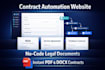 do law tech website no code legal document contract generation business document