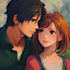 make a anime couple character art anime style
