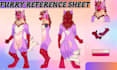 draw furry art reference sheet, fursona character ref sheet furry nsfw ref sheet