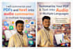 convert PDF video text into summarized audio using natural voice in any language
