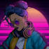 design retrowave cyberpunk synthwave with my style