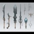 draw custom fantasy dnd weapons art and props