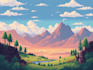 draw pixel art background and landscape