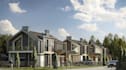 construct real estate property,gated community,row house design,site plan render