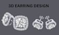 do 3d jewelry cad design for stud earring, locket and chain for 3d render