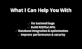 develop or fix backend apis and web systems