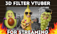 do 3d ar vtuber filter, face tracking for snap camera and lens studio streaming