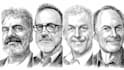 draw a hedcut wsj portrait style from photo