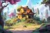 design unique fantasy environment illustrations