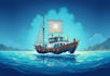 draw your boat into vector cartoon art illustration